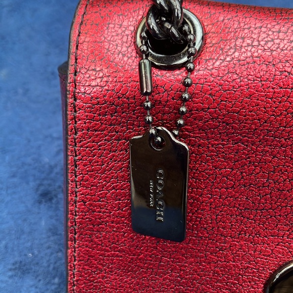 NWOT Coach Parker 18 Mini Metallic Leather Convertible Bag - Picture 4 of 14
